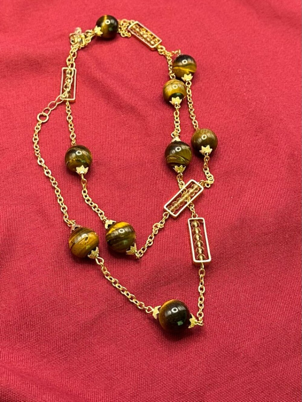 Jules B. Gold-Tone Tiger’s Eye Gemstone Bead Necklace